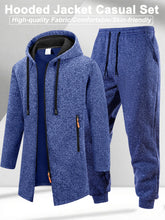 Load image into Gallery viewer, Men's Winter Casual Tracksuit Warm Zip-up Hoodie Jacket Sweatpants Set Daily Sports Jogging Suit Regular Fit Outdoor Sport Suit
