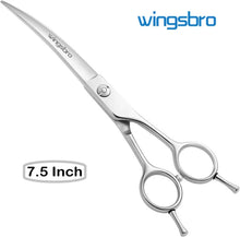 Load image into Gallery viewer, 7.5" Curved Dog Grooming Scissors , Professional Pet Curved Scissors Dog Scissors Cat Curved Scissors
