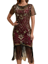 Load image into Gallery viewer, Women's Flapper Dresses 1920s for Women Great Gatsby Sequin Fringed Roaring 20s Cocktail Dress
