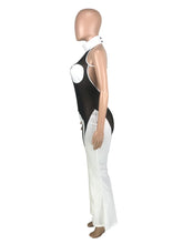 Load image into Gallery viewer, Sheer Lace Halter Flare Jumpsuit
