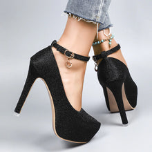 Load image into Gallery viewer, Women's High Heels 2025 New Style Semi-Uppered Thin Heel Waterproof Platform Buckle Fashion Shoes Large Size Strap Shoes
