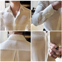 Load image into Gallery viewer, Glossy Slim Fit Men’s Dress Shirt
