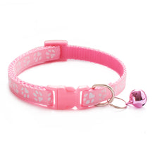 Load image into Gallery viewer, Pet Collar With Bell Cartoon Footprint Colorful Dog Puppy Cat Accessories Kitten Collar Adjustable Safety Bell Ring Necklace Pet
