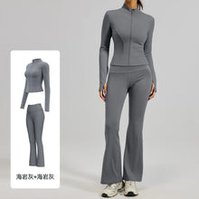 Load image into Gallery viewer, 2PCS yoga suit, exercise set, gym set, women's exercise set, running exercise suit, long sleeved exercise suit, yoga suit
