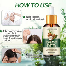 Load image into Gallery viewer, Rosemary Oil Hair Essential Coconut Oil Improve Hair Loss And Nourishes Strengthen Hair Roots Scalp Treatment Hair Care
