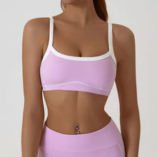 Load image into Gallery viewer, Yoga Sports Bra Color Clashing Shock Absorbing Brassiere Women Full Cup Breathable Gym Tube top Bra Yoga Workout Underwear

