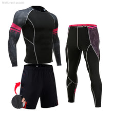 Load image into Gallery viewer, Men's Compression Sportswear Suits Gym Tights Training Clothes Workout Jogging Sports Set Running Rashguard Tracksuit For Men
