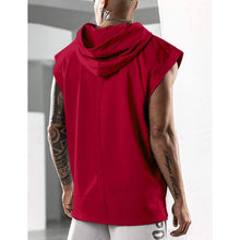 Load image into Gallery viewer, 2026 Men Tank Top  Fitness Training Pullover Leisure Fashion Sleeve Men's Hooded Vest Solid Color Tank Tops For Male
