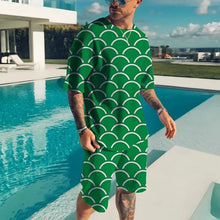 Load image into Gallery viewer, New Men's Tracksuits Summer Round Neck T-shirt Set 3D print Tracksuit Short Sets Casual Sports Suit T-shirts Two-piece suit
