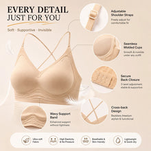 Load image into Gallery viewer, High Elastic Sports Bra 3 Ways Wearing Cross Back Wireless Padded Brassiere Breathable Invisible Yoga Fitness Workout Lingerie
