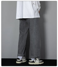 Load image into Gallery viewer, 2026 New Korean Men's Casual Long Jeans Classic Man Straight Denim Wide-leg Pants Solid Color Light Blue Grey Black
