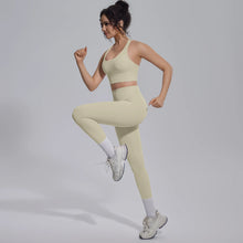 Load image into Gallery viewer, New Yoga Set for Woman Summer Gym Sports Running Bra Top Breathable Peach Buttocks Women Leggings Solid Color Yoga Set
