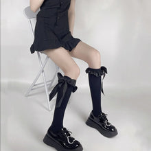 Load image into Gallery viewer, Lace Ribbon Knee High Socks
