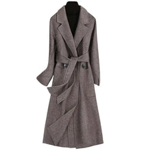 Load image into Gallery viewer, Slim Belted Wool Winter Overcoat
