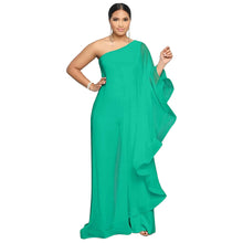 Load image into Gallery viewer, Women One Shoulder Jumpsuit Ruffle Long Sleeve Elegant Solid Aysmmetric Fashion Autumn Rompers Casual Party Club Jumpsuits 2024
