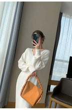 Load image into Gallery viewer, French Knit V-Neck Midi Dress
