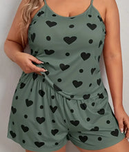 Load image into Gallery viewer, Plus Heart Print Pajama Set
