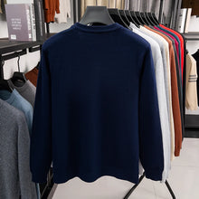 Load image into Gallery viewer, New Sweatwear Men's V Neck Basic Solid Color Sweaters Round Neck Elastic Pullovers Warm Autumn Knitted Oversized Sweater Men
