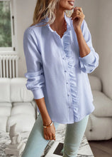 Load image into Gallery viewer, Women's Shirt Elegant Long Sleeve Ruched Stand Neck Office Lady Blouse Casual Button Shirts Harajuku Tunics Street Simple Tops

