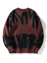 Load image into Gallery viewer, Geometric Knit Contrast Pullover Sweater
