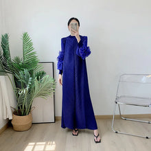 Load image into Gallery viewer, Women Elegant Evening Party Dresses 2025 Summer New Solid Colour Classic Long Sleeve Plate Flower Design Prom Dresses Female
