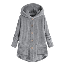 Load image into Gallery viewer, Plush Asymmetric Winter Casual Coat
