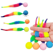 Load image into Gallery viewer, Cat interactive toys Tickle Cat Colorful bouncing ball Pet supplies Puzzle teasing indoor cat worm caterpillar elastic toy
