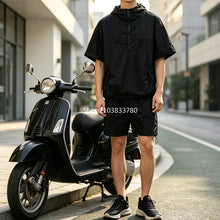 Load image into Gallery viewer, Men's Two-piece Sportswear Short Sleeved T-shirt and Pants Set Running and Fitness Sportswear Male Summer Men Tracksuit Oversize
