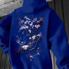 Load image into Gallery viewer, Men'S Hoodie Designed with Retro Ink Wash Style Cherry Blossom Branches Reflecting Eastern Aesthetics Made from Knit Fabric
