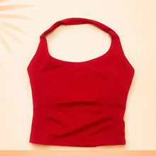 Load image into Gallery viewer, Women Seamless Yoga Set Halter Sports Bra Scrunch Butt Shorts 2 Piece Gym Workout Fitness Activewear High Waist Athletic Outfit
