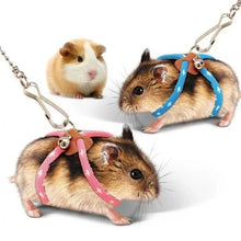 Load image into Gallery viewer, Pet Adjustable Soft Harness Bell Leash Set Mouse Hamster Ferrets Rat Pet Pig Leash Hamster Harness Rope Anti-bite Pet Walking
