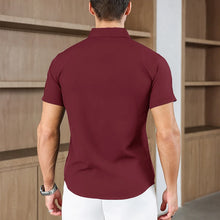 Load image into Gallery viewer, New Men's Business Casual Solid Color Short Sleeved Shirt for Summer Fashion No Ironing Comfortable and Versatile Top
