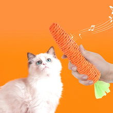 Load image into Gallery viewer, Cat Toy Carrot Sound Pet Products Bite Resistant Paper Rope Scratcher Clean Teeth Interactive Play Cat Carrot Chew Toy for Cat
