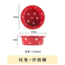 Load image into Gallery viewer, Pet Bowl Cute Ins Storm Dot Ceramic Bowl Dessert Breakfast Bowl Home Cat Dog Bowl Feeding Basin  Cat Caramics Supplies
