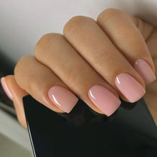 Load image into Gallery viewer, False Nail Full Cover Fake Nail Pink Glitter Wearable French Short Nails Square Head False Nail Press On Nails Manicure Tool
