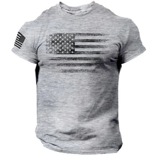 Load image into Gallery viewer, Gym Men's T Shirt For Men 3d Print USA Flag T-shirts Casual Oversized Short-sleeved Tees Summer Sportswear Tops Men Clothing
