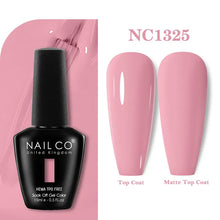 Load image into Gallery viewer, NAILCO 333 Colors Gel Nail Polish Semi Permanent Varnishes Nails Art Design Hybrid Soak Off Top Base Coat UV Gel Manicure 15ml
