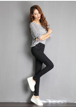 Load image into Gallery viewer, Jeans for Women Mom Jeans Blue Gray Black Woman High Elastic Stretch Jeans Female Washed Denim Skinny Pencil Pants
