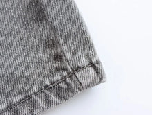 Load image into Gallery viewer, Slanted Placket Retro Wide Jeans
