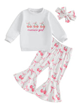 Load image into Gallery viewer, Cherry Bow Toddler Outfit Set
