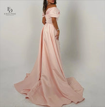 Load image into Gallery viewer, EDECPBM Elegant Party Dresses 2025 Off the Shoulders Customized Women Evening Dress 3D Flowers Pink Wedding Dresses for Parties
