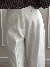Load image into Gallery viewer, Summer White Pants For Women Cotton Formal High Waist Wide Leg Trousers Ladies Elegant Summer Women's Pants Straight Leg Office
