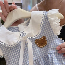 Load image into Gallery viewer, Blue Plaid Korean Girls Dress
