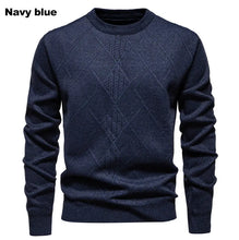 Load image into Gallery viewer, New Sweater Men Casual Knitted Pullover Solid Color Warm Regular Fit Round Neck Sweater Pullovers Mens Sweatwear

