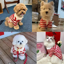 Load image into Gallery viewer, Striped Pet Shirt Soft Pullover Outfit Suitable For Puppy Dogs Cats Schnauzers Pomeranians Daily Casual Pet Apparel
