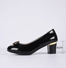 Load image into Gallery viewer, Women High Heels Low Heels Fashion Bling Bow patent leather Professional Casual Pumps Woman Wedding Party Shoes Large Size 42
