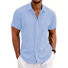 Load image into Gallery viewer, Mens Golf Shirts for Men Summer Beach Loose Shirt Button Down Short Sleeve Blouses Solid Print Casual Linen Shirts Streetwear
