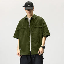 Load image into Gallery viewer, Workwear Short-Sleeved Shirt Men's New Short-Sleeved Slim Jacket Summer Men's Casual Jacket Senior Men's Student Shirt

