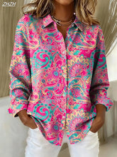 Load image into Gallery viewer, Women's Shirt Blouse Paisley Elegant Stylish Modern Long Sleeve Shirt Collar Regular Tops Work Print Summer Spring Fall Winter
