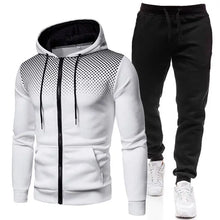 Load image into Gallery viewer, Men tracksuit zipper hood multi-pocket and protective pants casual jogging tracksuit fall/winter 2-piece setLarge size S-3XL
